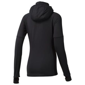 Bluza Z Kapturem Damskie Reebok Thermowarm Touch Scuba Czarne PL 43ILUWC